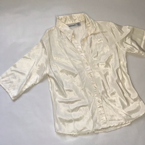 Vintage Cream Button Down Blouse - Picture 2 of 4